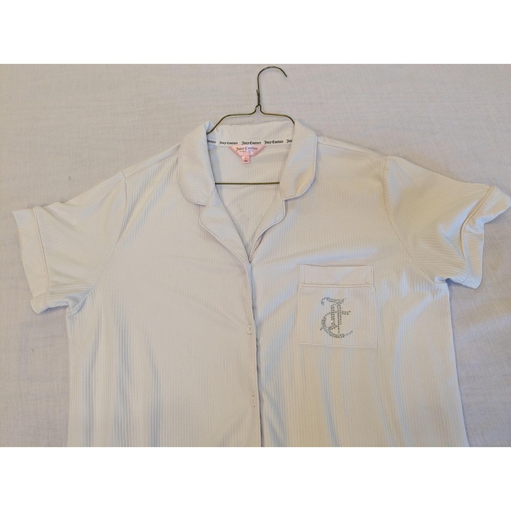 Juicy Couture Sleepwear Shirt Womens L Button Front Short Sleeve Lounge Pajama - Picture 12 of 15